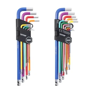 22pcs Hex Key Allen Wrench Set SAE Metric Long Arm Ball End Key Set