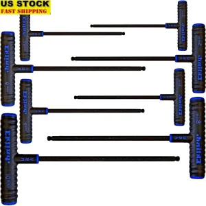 Power-T Handle Ball-Hex Key Set 8pc Metric Allen Wrench Tools Industrial Grade Optimized Strength Torque Comfort Grip