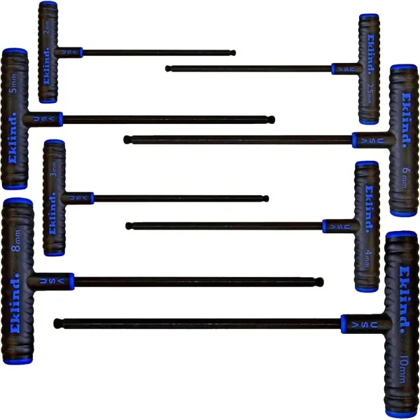 Power-T Handle Ball-Hex Key Set 8pc Metric Allen Wrench Tools Industrial Grade Optimized Strength Torque Comfort Grip - Image 2